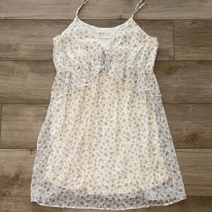 Dress Up Floral Spaghetti Strap Dress cream and beige size medium bohemian